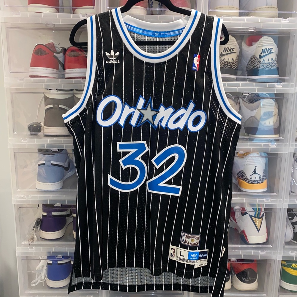 🌟 Adidas Shaquille O'Neal Orlando Magic '94-'95 Pinstriped Swingman Jersey 🌟